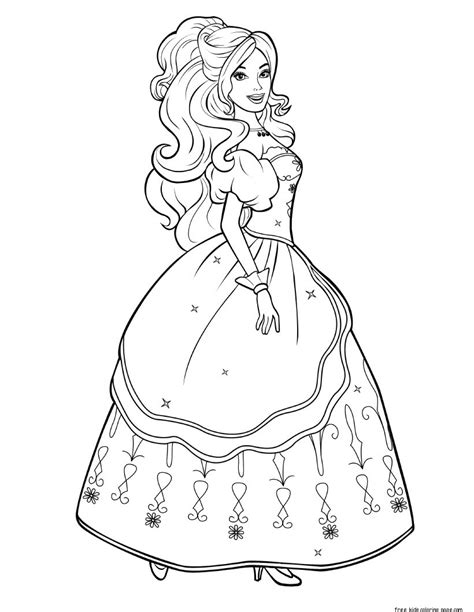 printable characters beautiful barbie colouring pages  printable