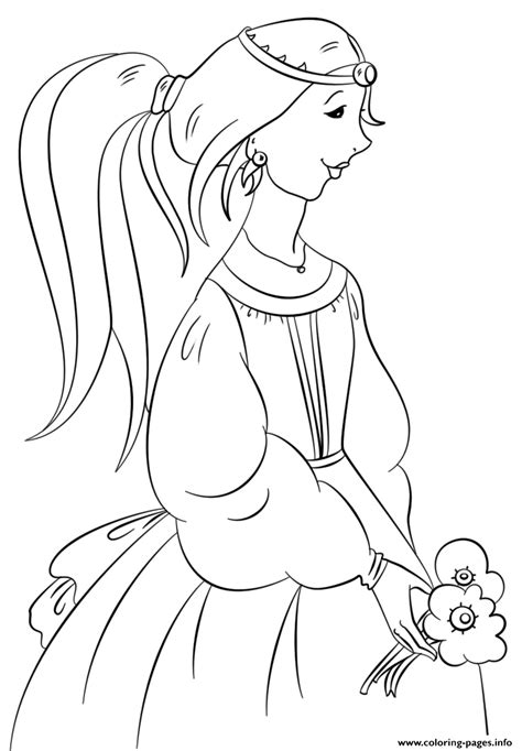 princess  flowers coloring page printable