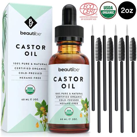 Organic Castor Oil For Hair Lash And Brow Growth 2oz