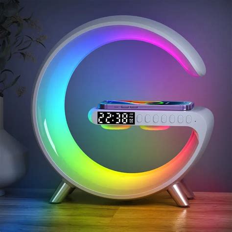 lues house multifunctional wireless charger alarm clock speaker app