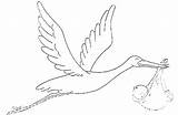 Baby Stork Carrying Coloring Pages Template sketch template