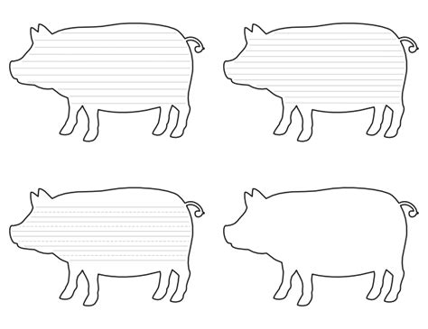 printable pig shaped writing templates