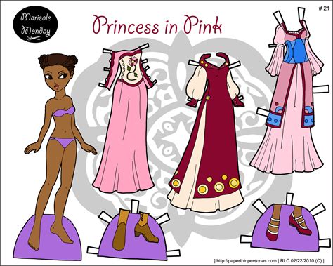 princess  pink  printable paper doll