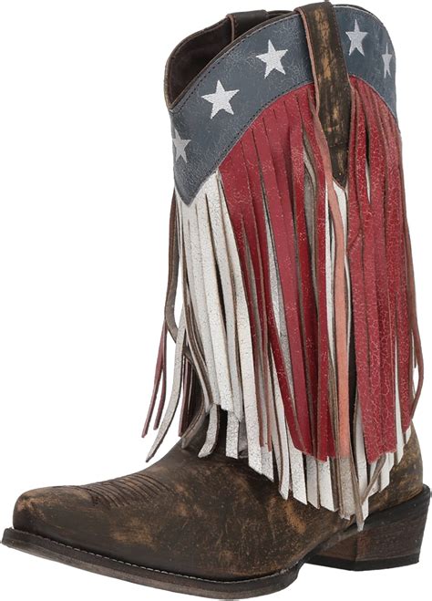 roper women s american beauty fringe western boot mid calf