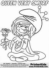 Coloring Pages Smurf Vexy Printable Sheets Smurfs Queen Rose Print Illustration Books Digital sketch template