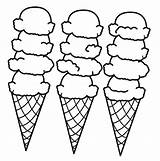 Ice Coloring Cream Pages Cone Cones Scoops Drawing Snow Big Scoop Print Cartoon Printable Clipart Cute Cookie Kids Sheets Color sketch template