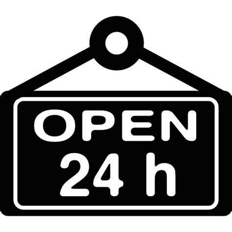 open 24 hours signboard free signs icons