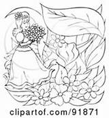 Thumbelina Coloring Outline Clipart Rf Royalty Poster Print Bannykh Alex sketch template