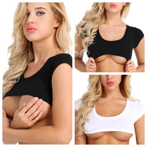 sexy women s cotton short sleeve crop top t shirt letter tees blouse