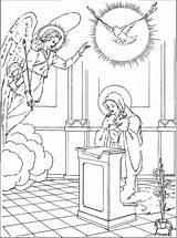 Coloring Pages Rosary Annunciation Immaculate Conception Mysteries Clipart Kids Mary Cliparts Joyful Printable Catholic Feast Colouring Book Clip Blessed Family sketch template