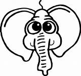Elephant Face Coloring Pages Cartoon Getcolorings Wecoloringpage sketch template