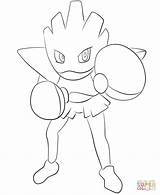Pokemon Hitmonchan Pages Coloring Print Printable Drawing Color sketch template