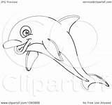 Dolphin Outline Coloring Illustration Yayayoyo Vector Royalty Clip Clipart 2021 sketch template
