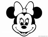 Minnie Mouse Coloring Face Pages Cartoon Mini Printable Disney Drawing sketch template