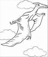 Flying Dinosaurs Dinosaur Pterodactyl Coloring Drawing Printable Kids Getdrawings sketch template