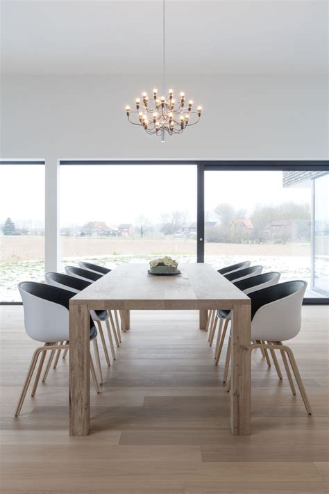 parketvloer  eetruimte modern house conference room villa dining table flooring living