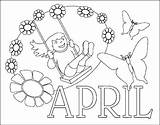 April Coloring Spring Pages Time Flower Printable Color Kids Month Sheet Print Sheets Year Collections Getcolorings Choose Board sketch template