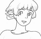 Ponyo Clipart sketch template