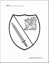 Medieval Shields Heater Kite Knights sketch template