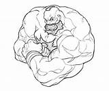 Zangief Fighter Street Pages Coloring Punch Character Template sketch template