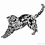 Tribal Cat Drawing Paintingvalley sketch template