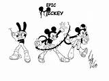 Coloring Mickey Epic Pages Cartoons sketch template