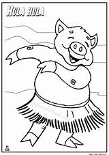 Hula Coloring Dancer Hawaiian Getcolorings Pages Piggy sketch template