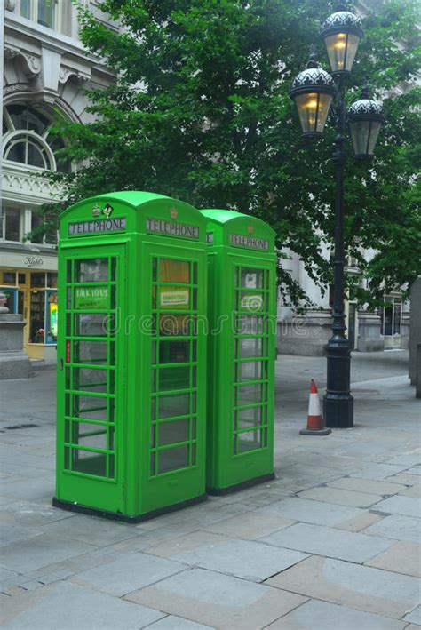 Green Phone Booth Editorial Stock Image Image Of