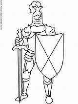 Sword Knight Shield Armor Coloring Pages Colouring Kids Medieval sketch template