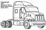 Peterbilt Rig Drawing Colouring Rigs Kenworth Camion Freightliner Wheeler Sketchite sketch template