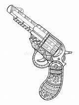Revolver Pistol Vecteur Livre Vettore Pistola Peints Papiers Colorier Adultes Serpent Coloration Myloview sketch template