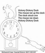 Hickory Dock Dickory Coloring Pages Nursery Rhyme Printable Sheets Colouring Rhymes Kids English Print Worksheets Dover Select Right Click Visit sketch template