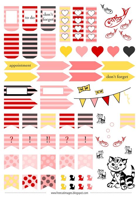 cat images  printable planner stickers cats  fishes