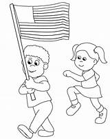 Flag Clipart Clip Parade Coloring Children Kids Marching Pages Flags American Abcteach Colonial Memorial Drawing Independence Color Colonies Waving Patriotic sketch template
