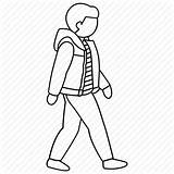 Walking Man Boy Teenager Teen Drawing People Icon Stroll Getdrawings Outlines sketch template