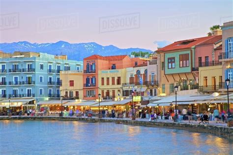 venetian harbour chania crete greek islands greece europe stock photo dissolve