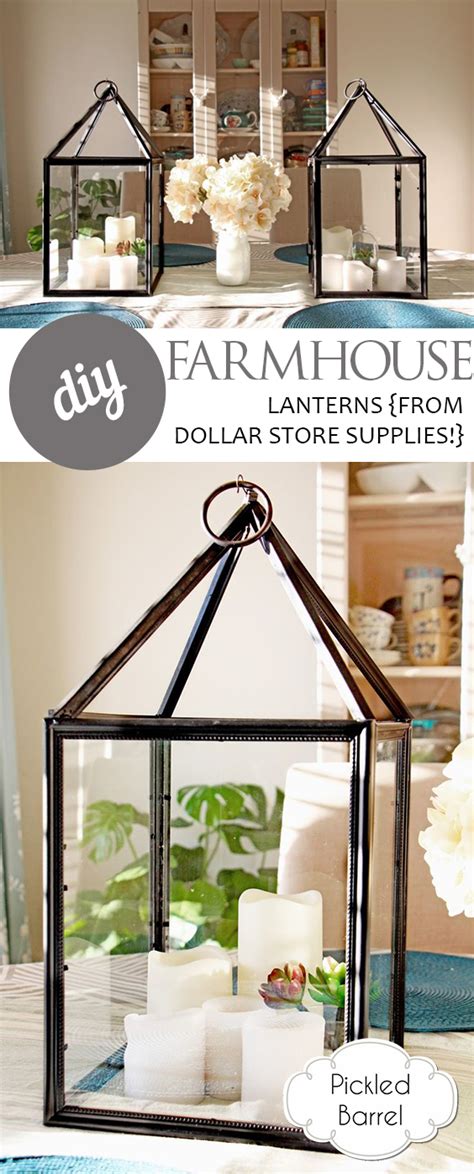 diy farmhouse lanterns  dollar store supplies