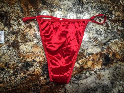 red satin thong size l7 possible m6 etsy