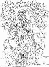Krishna Hindu Radha Flute Madhubani Pencil Kalamkari Pichwai Shri Sketchite Deity Cows Kerala Painting1 Folk Shiva Vishnu sketch template