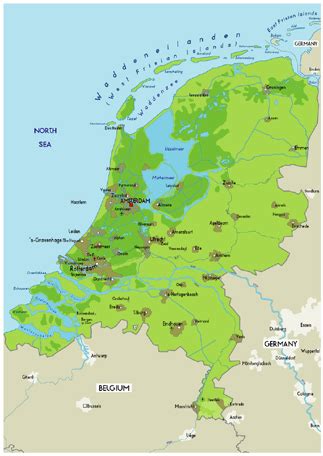 physical map  netherlands map  netherlands political regional province