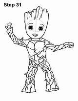 Groot Coloring Baby Marvel Pages Draw Printable Galaxy Guardians Sketch Drawing Step Little Template Am Drawings Body Kids Easydrawingtutorials Face sketch template
