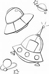 Ufo Coloring Space Colouring Pages Printable Book Coloriage Sheet Drawing Designlooter Color Kids Getdrawings sketch template