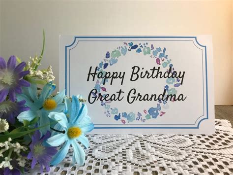 Printable Birthday Card For Great Grandma Greeting Card For Etsy