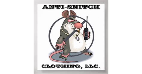 anti snitch giant no rats wall poster zazzle