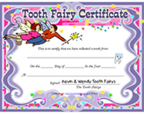 tooth fairy certificates printable templates