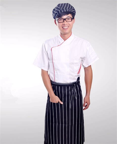 short sleeve chef uniforms chef work clothes summer restaurant waiter uniforms white chef