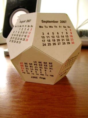 dodecahedral calendar calendar paper crafts