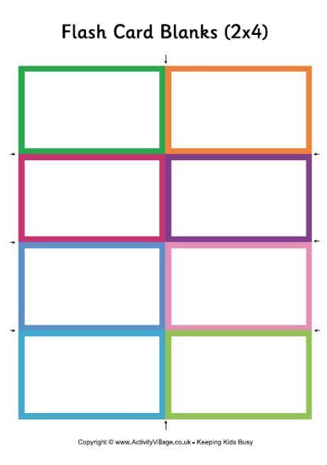 printable blank flash cards template  templates