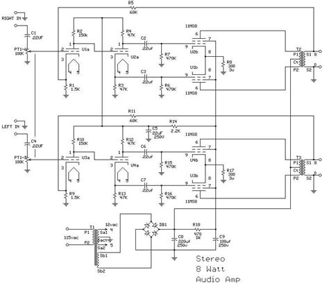 audio amplifier  tube schematic diagram