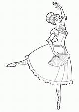 Coloring Pages Ballerina Barbie Kids Color sketch template